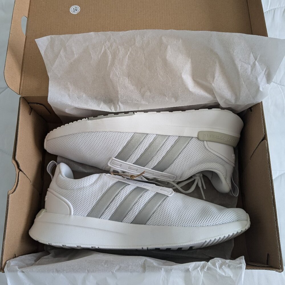 Adidas Racer TR21 Shoes Women's Size 10.5 Cloud White/Silver Sneaker NWT - Picture 8 of 13